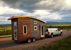 Tiny House on Wheels being towed