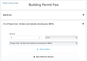 Automatic Fees Building Perming | ViewPoint Cloud ePermitting