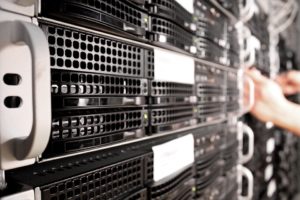 Computer Servers at Cloud Storage Facility